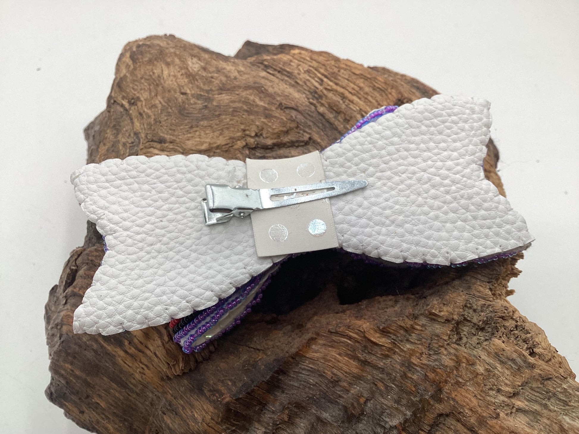 Hand Beaded Hair Bow Barrette - Anishinaabe/Ojibwe Beadwork
