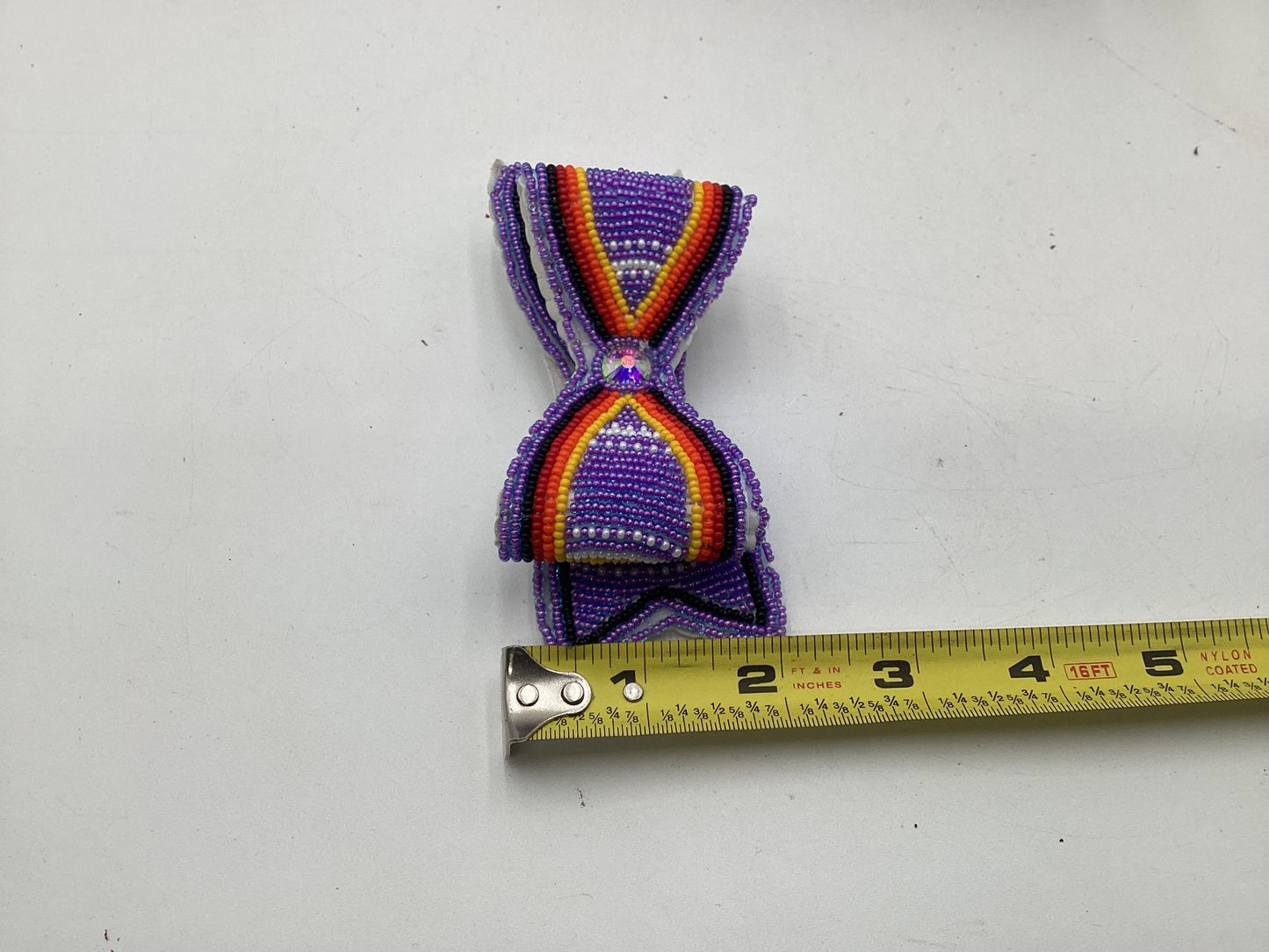 Hand Beaded Hair Bow Barrette - Anishinaabe/Ojibwe Beadwork