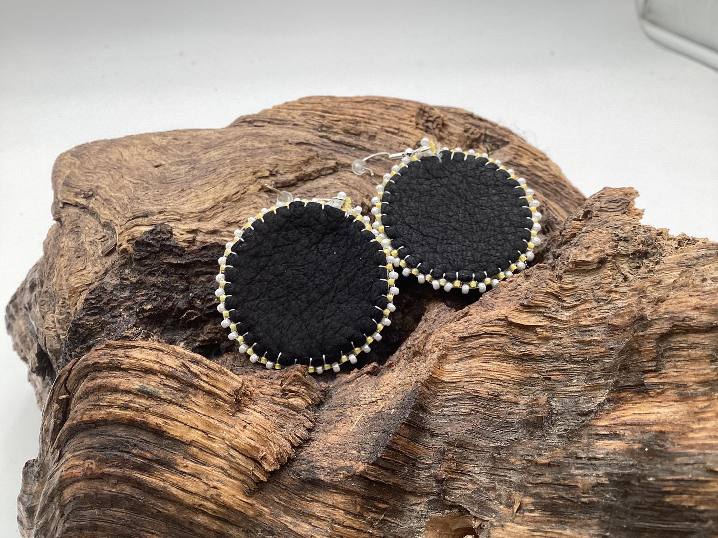 Bear Claw Hand Beaded Earrings: Anishinaabe/Ojibwe Beadwork