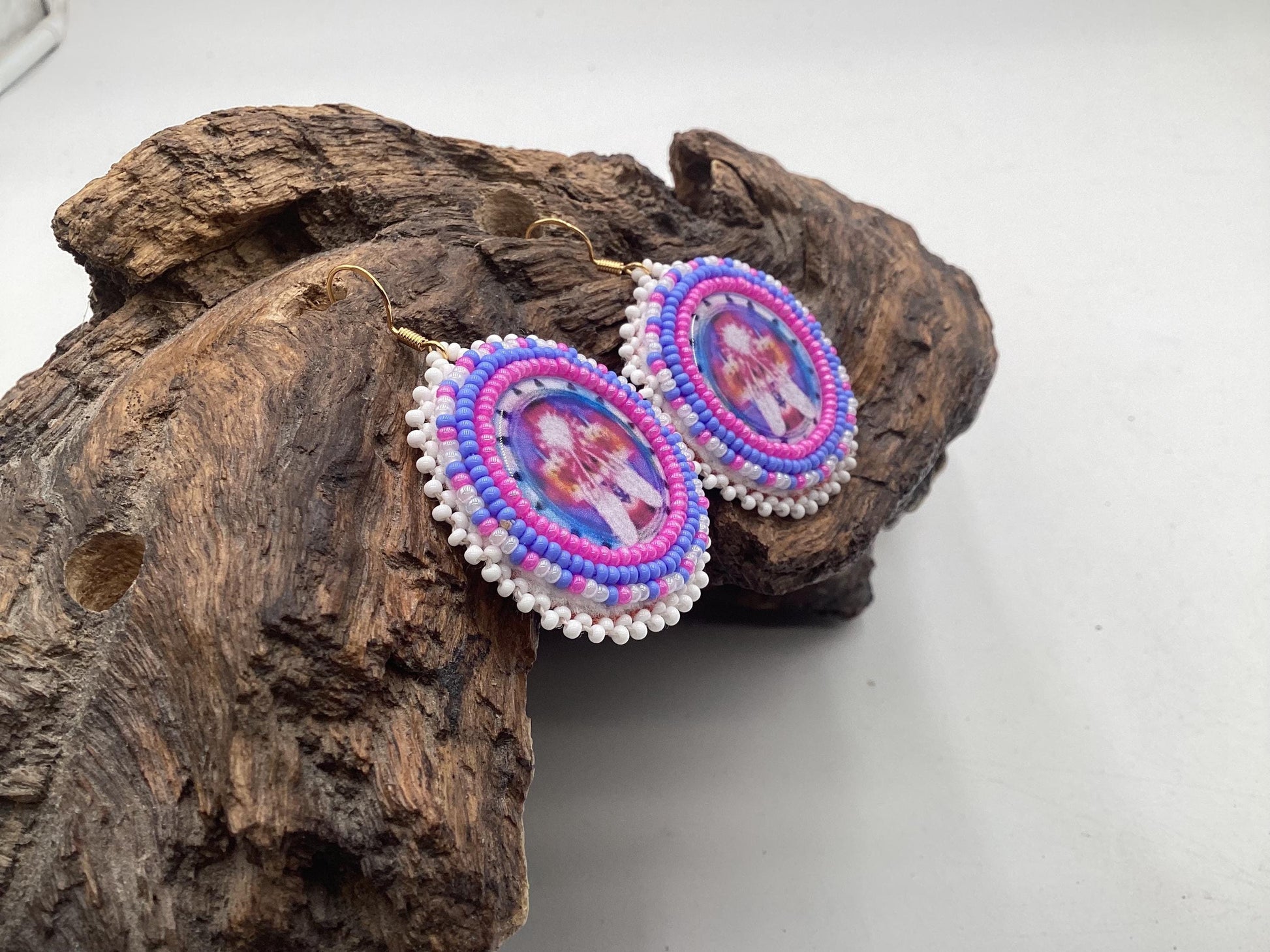 Hand Beaded Indigenous Earrings: Anishinaabe/Ojibwe Beadwork