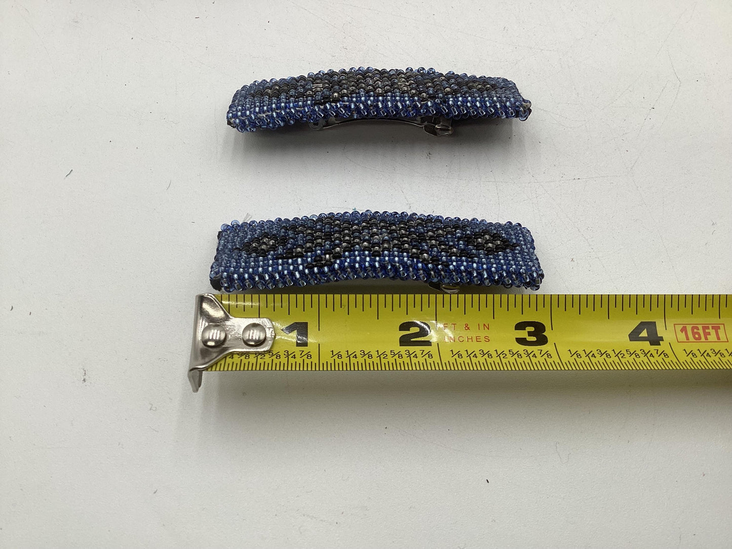 3-Inch Hand Beaded Hair Barrette Pair - Ojibwe/Anishinaabe Made - Free shipping
