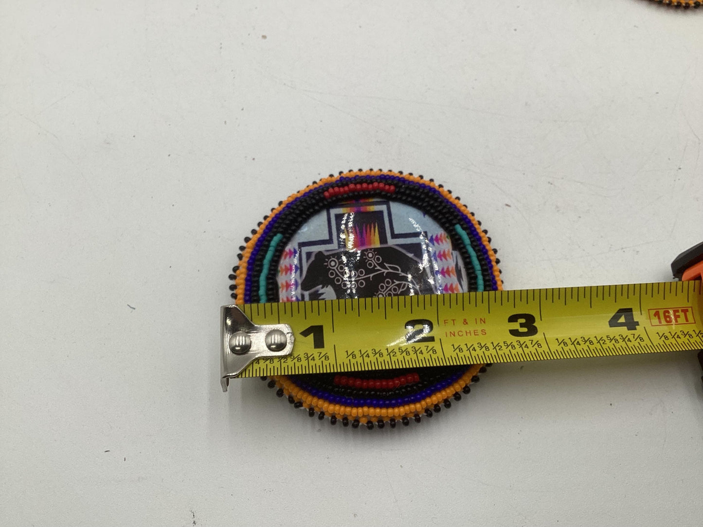 Hand Beaded Indigenous Bear Barrette & Earring Set — Anishinaabe/Ojibwe Beadwork
