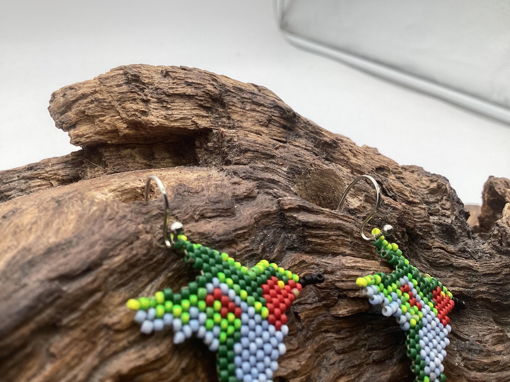 Hand Beaded Hummingbird Earrings – Anishinaabe/Ojibwe Beadwork