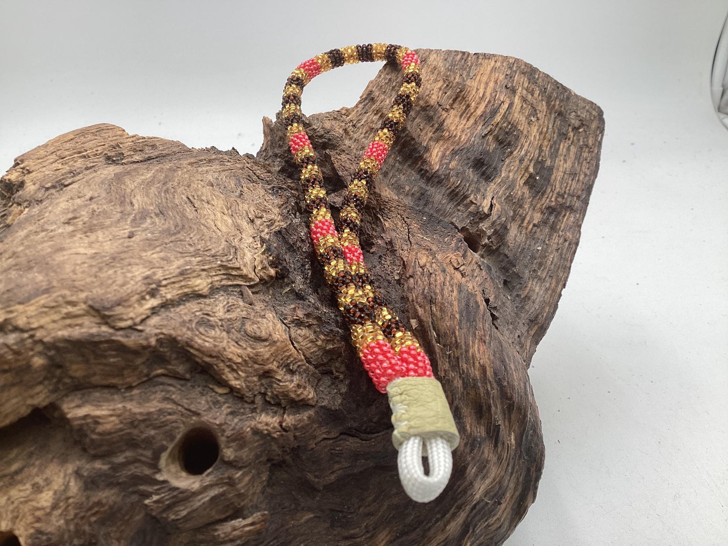 Hand Beaded Keychain Wristlet – Anishinaabe/Ojibwe Made
