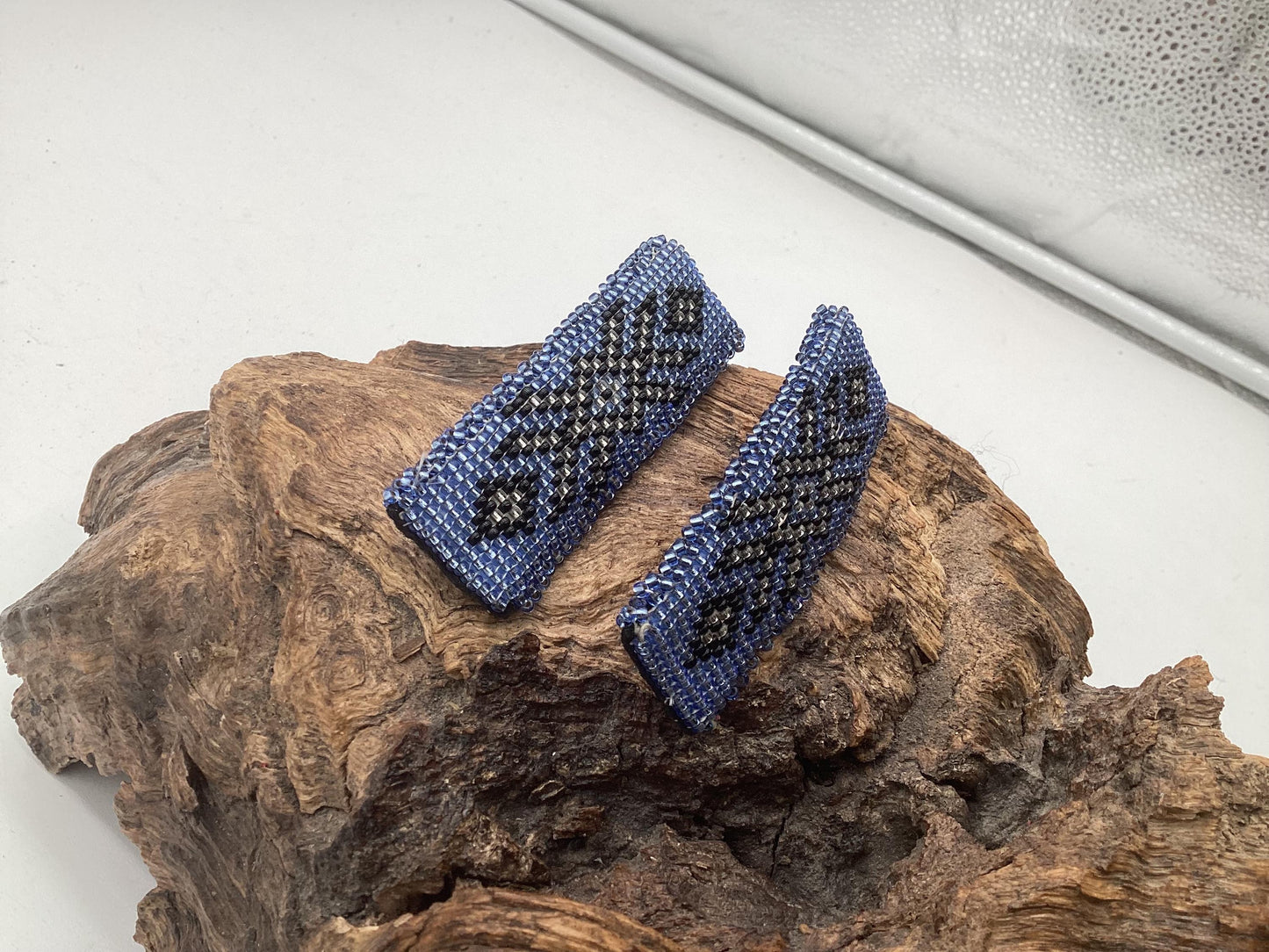 3-Inch Hand Beaded Hair Barrette Pair - Ojibwe/Anishinaabe Made - Free shipping