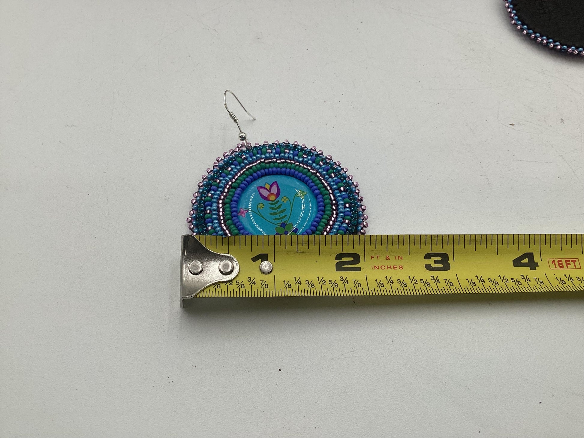 Hand Beaded Indigenous Flower Earrings: Anishinaabe/Ojibwe Beadwork