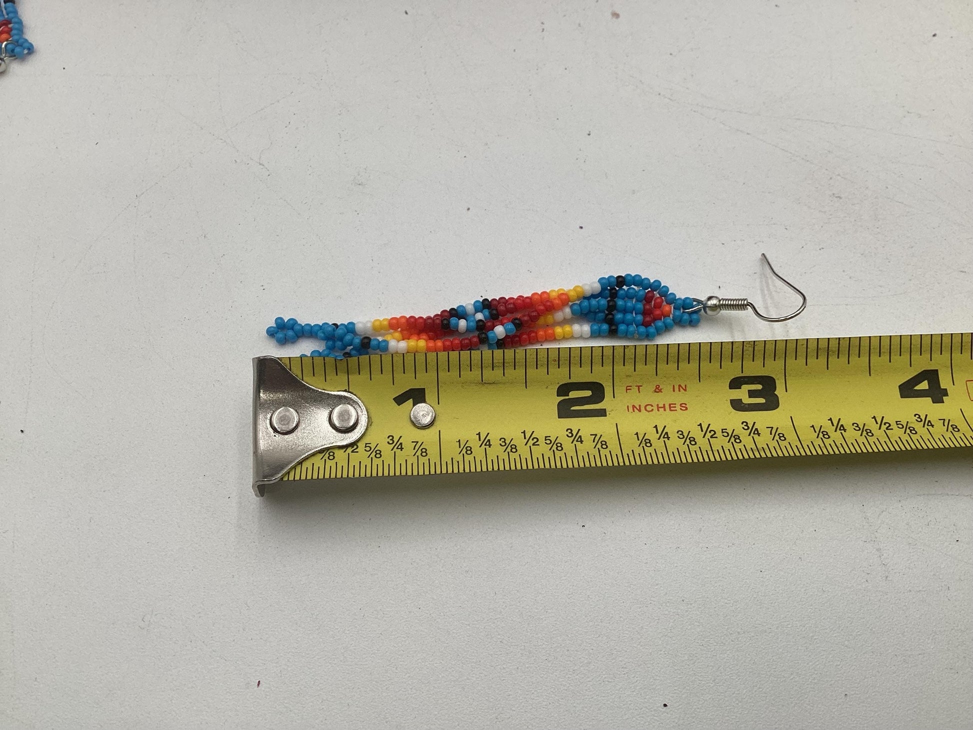 Hand Beaded Blue Dangle Earrings – Anishinaabe Made