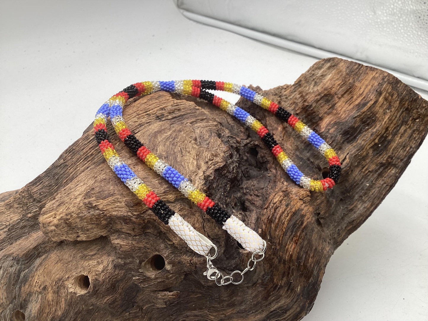 Hand Beaded Necklace - Anishinaabe/Ojibway Made- Free Shipping