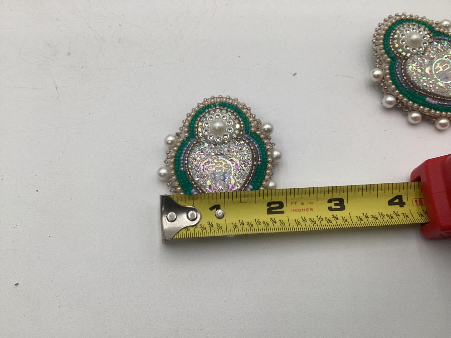 Double Centered Turtle Heart Hand Beaded Earrings – Authentic Anishinaabe/Ojibwe Beadwork
