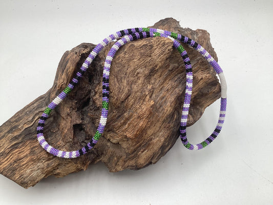 Hand Beaded Rope Necklace - Anishinaabe/Ojibwe Made- Free Shipping