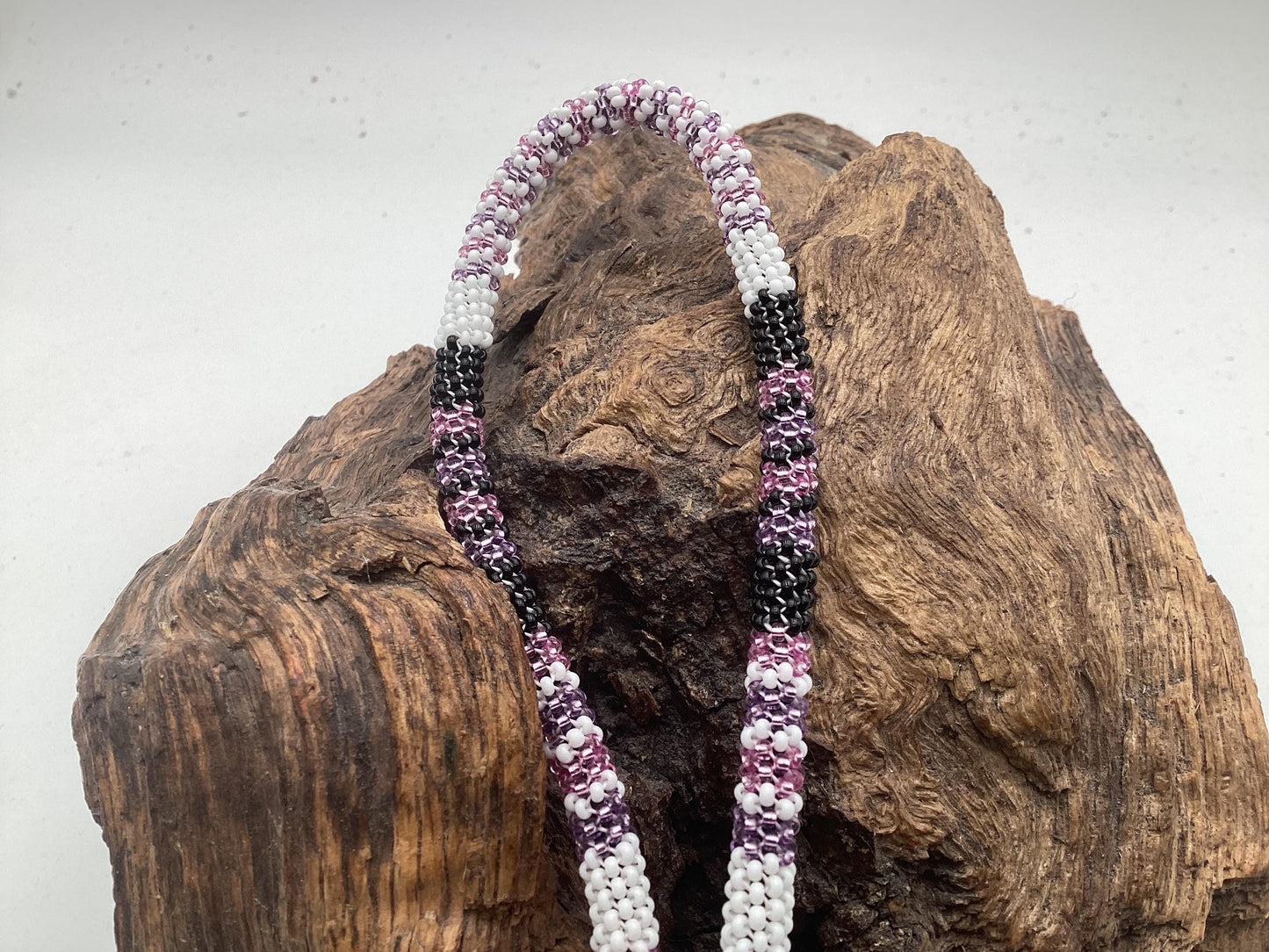 Hand Beaded Peyote Stitch Wristlet Lanyard - Ojibwe/Anishinaabe Artisan Design