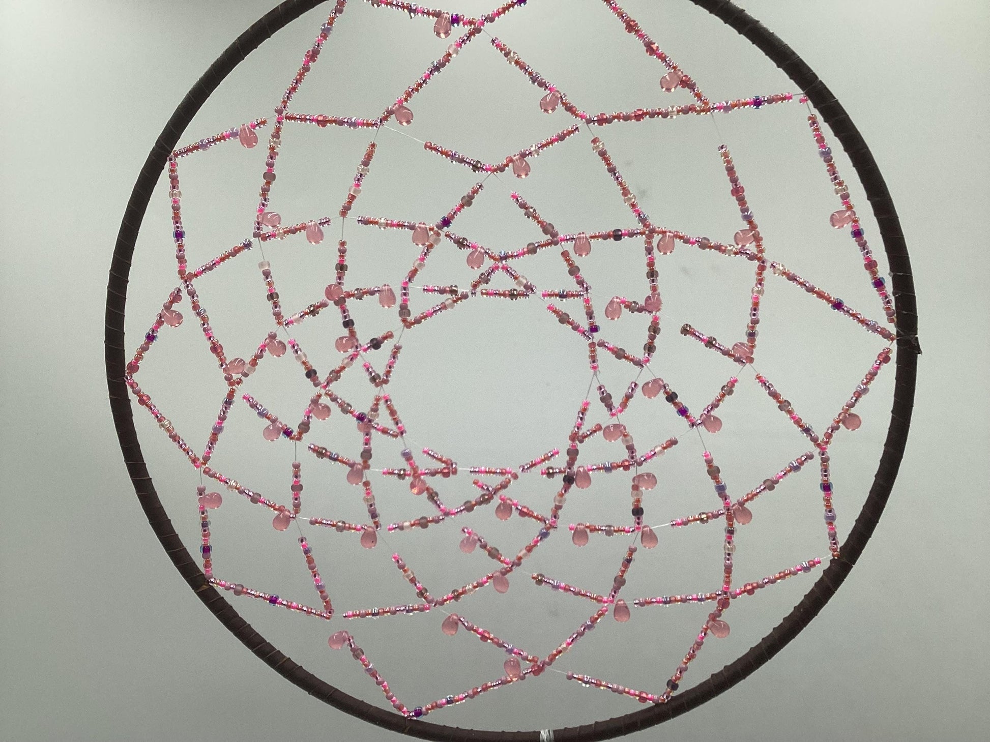Hand Beaded Spider Web Dreamcatcher - Authentic Anishinaabe/Ojibwe Beadwork - Free Shipping