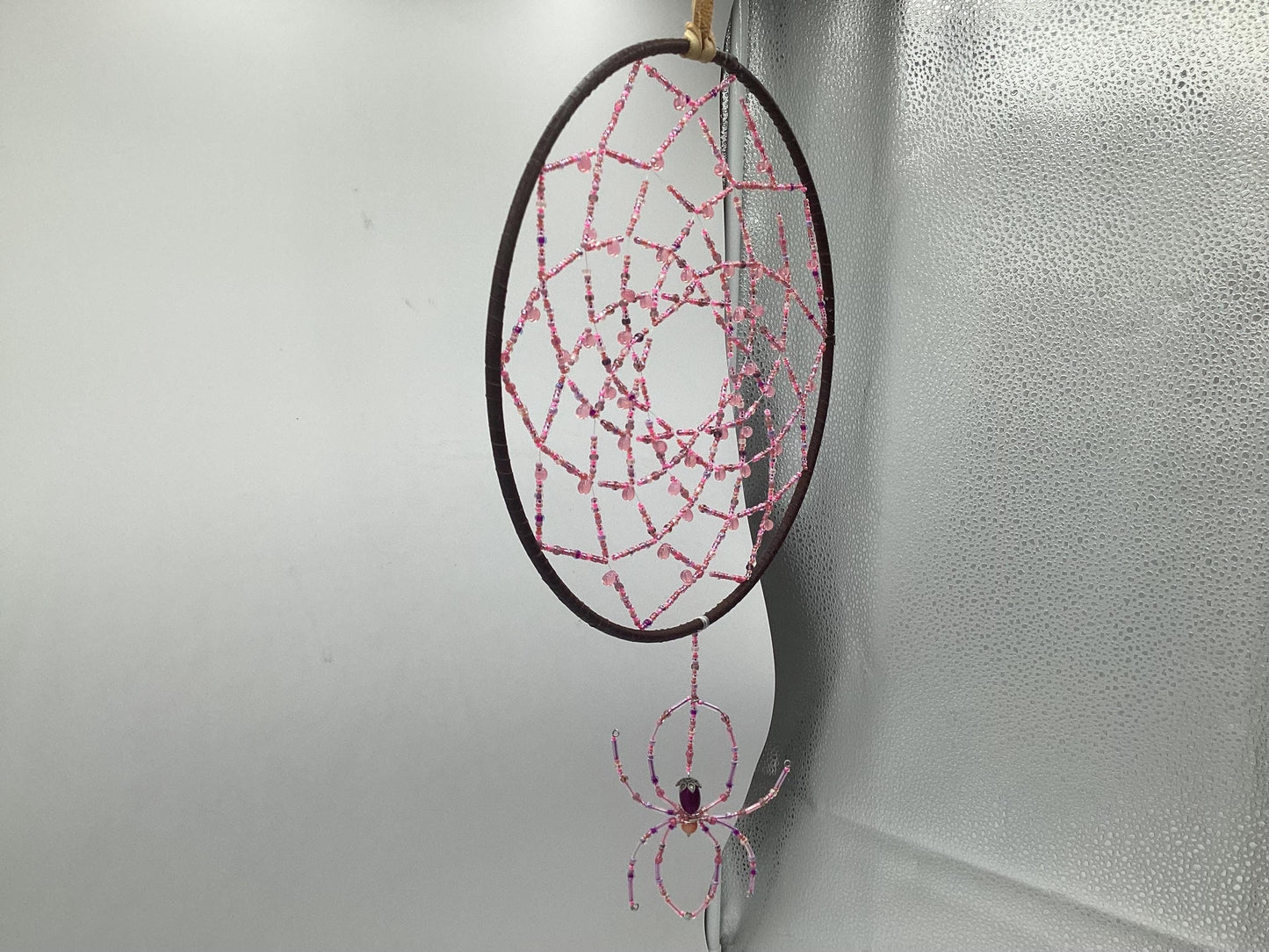 Hand Beaded Spider Web Dreamcatcher - Authentic Anishinaabe/Ojibwe Beadwork - Free Shipping