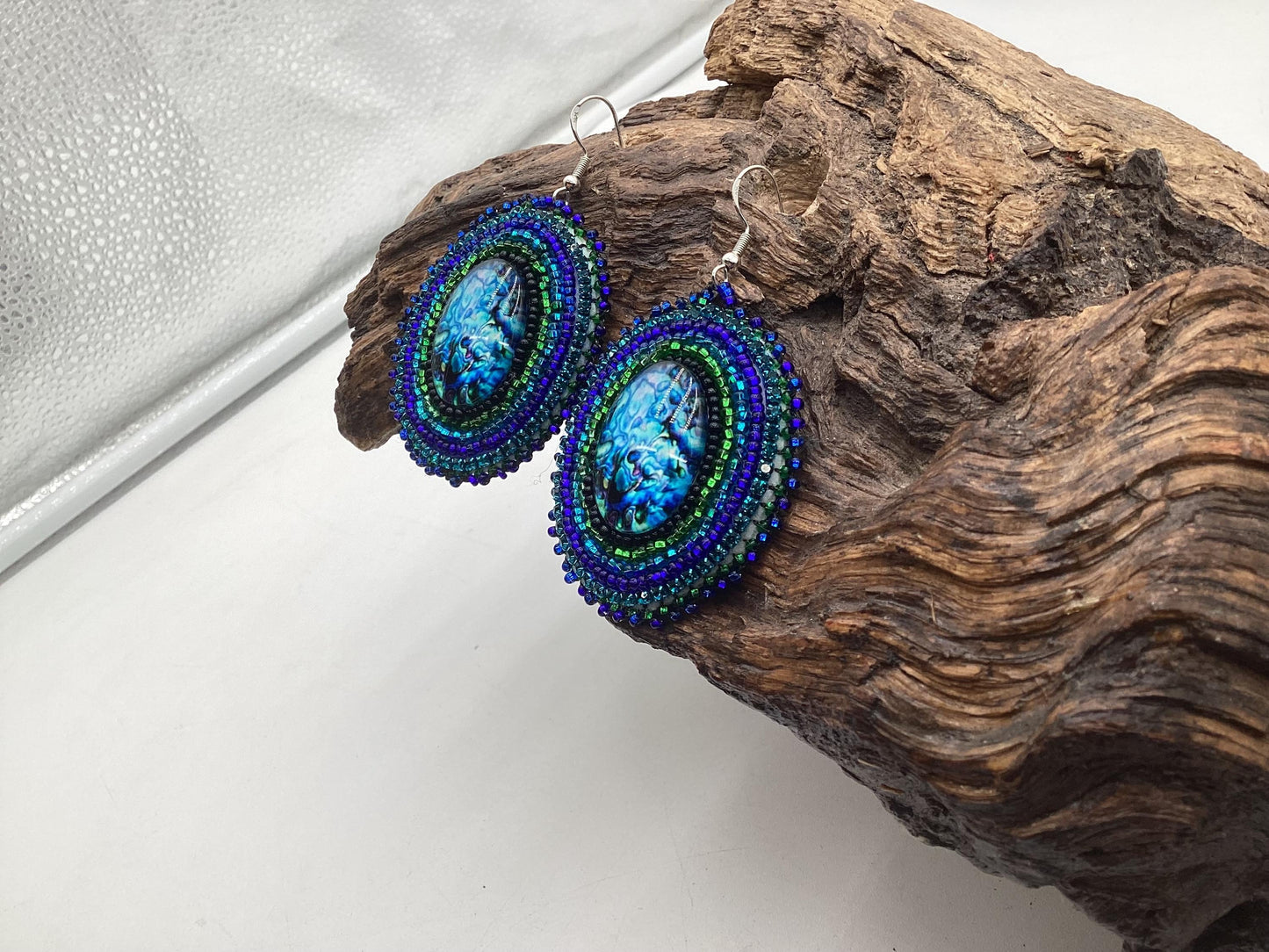 Hand Beaded Earrings: Anishinaabe/Ojibwe Beadwork, Hypoallergenic Hooks