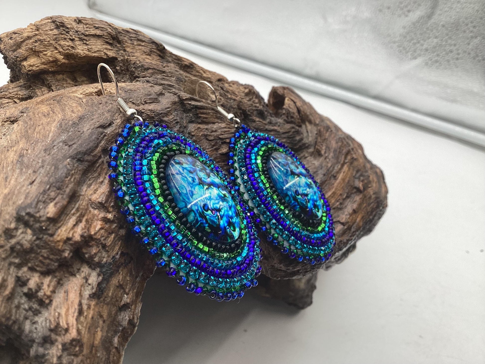 Hand Beaded Earrings: Anishinaabe/Ojibwe Beadwork, Hypoallergenic Hooks