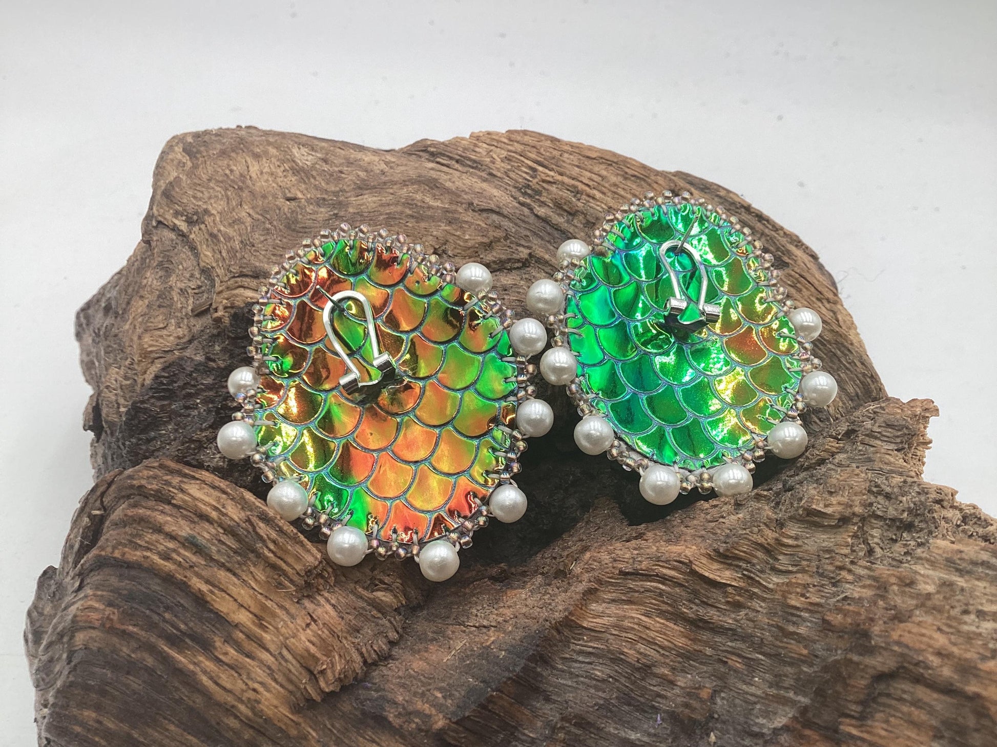 Double Centered Turtle Heart Hand Beaded Earrings – Authentic Anishinaabe/Ojibwe Beadwork