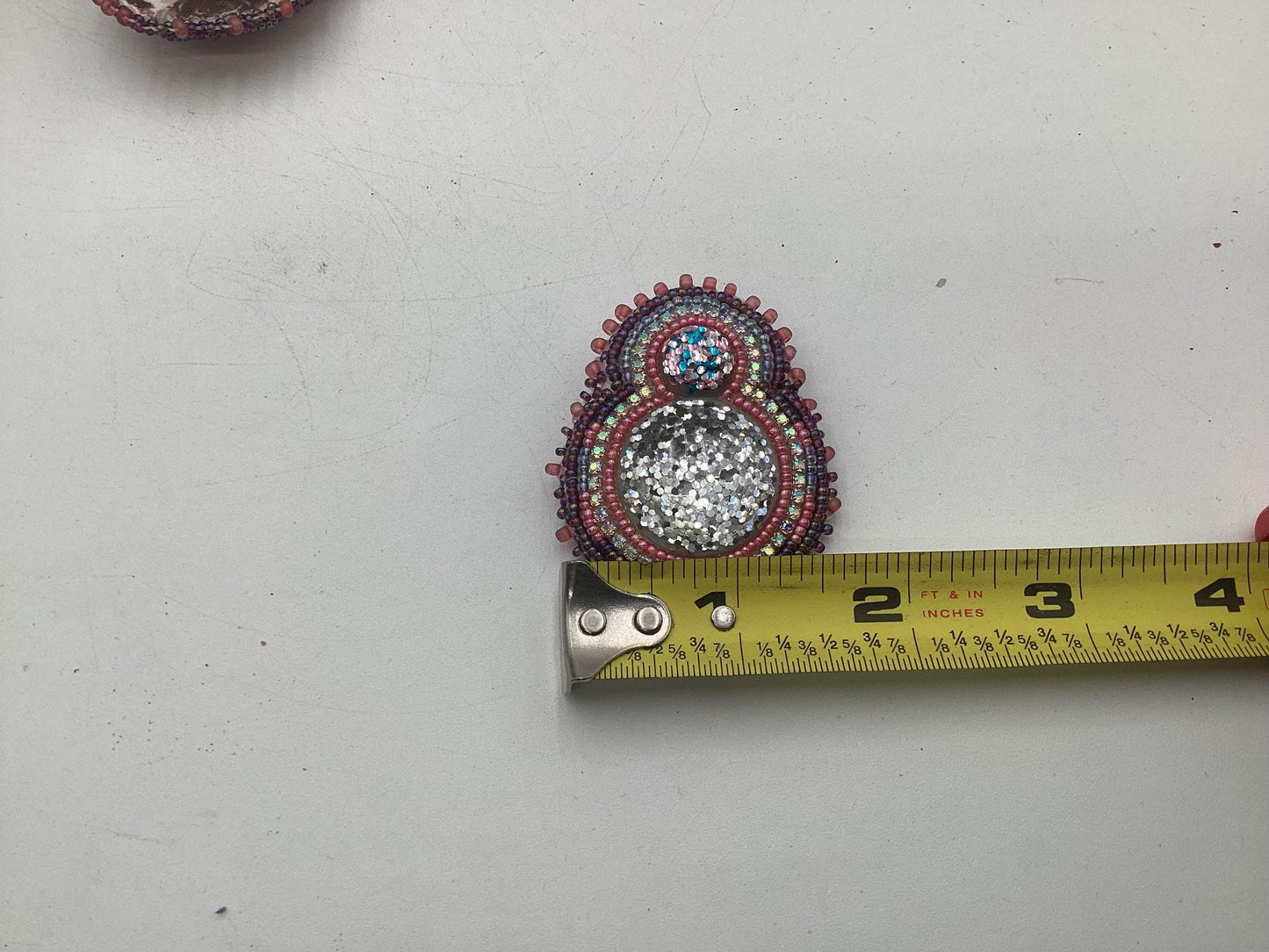 Hand Beaded Double-Center Glitter Earrings – Anishinaabe/Ojibwe Beadwork