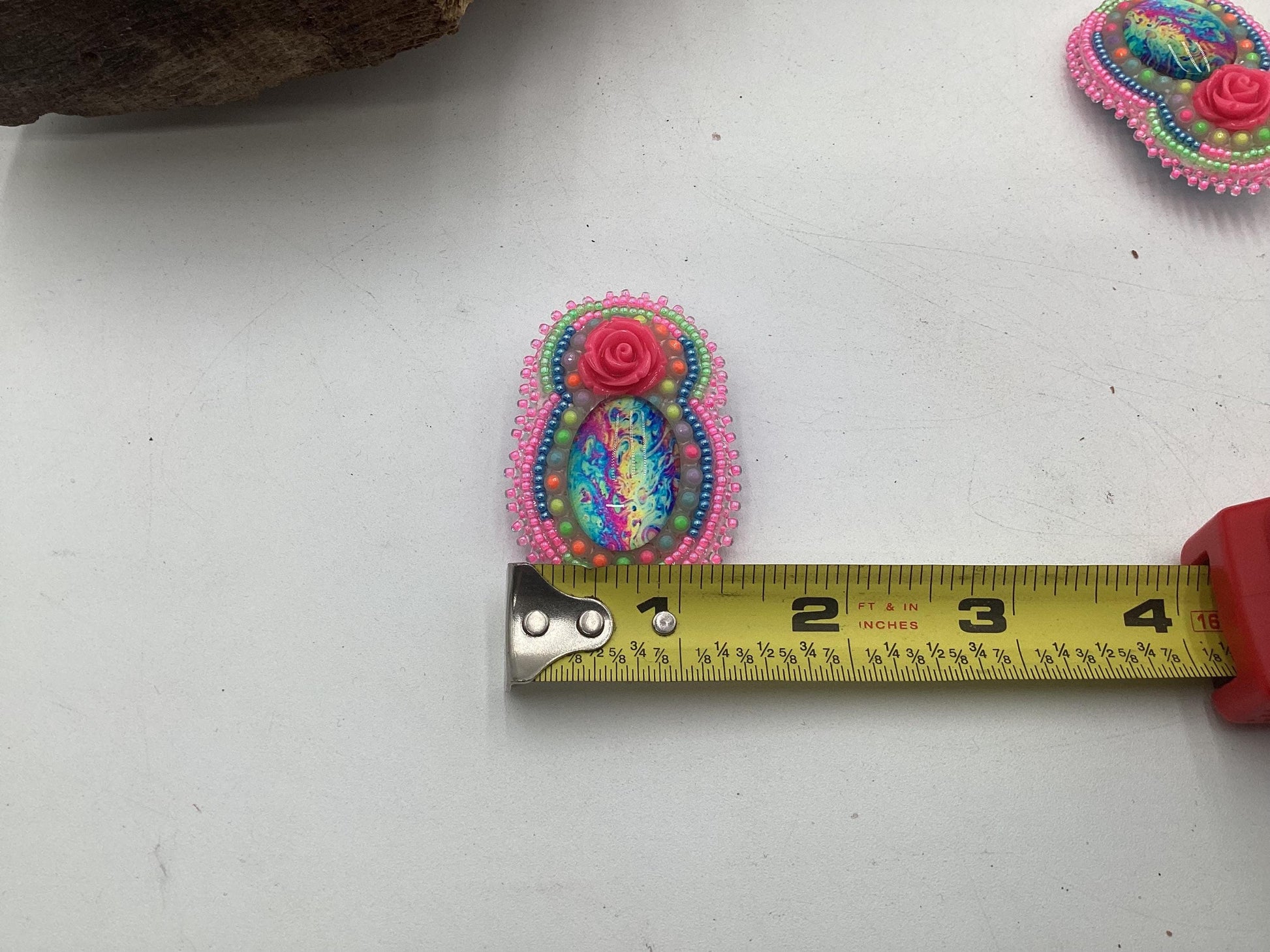 Hand Beaded Double-Center Flower Earrings: Anishinaabe/Ojibwe Beadwork