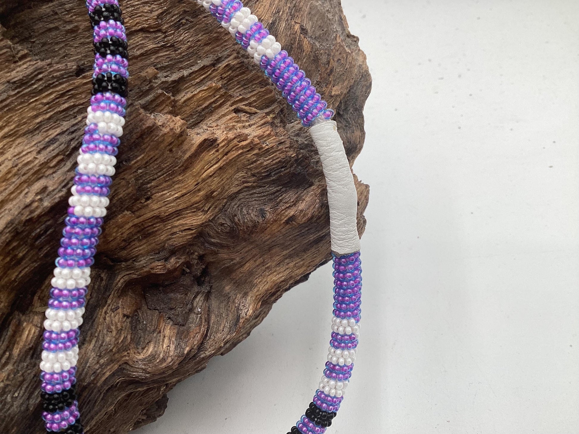 Hand Beaded Rope Necklace - Anishinaabe/Ojibwe Made- Free Shipping