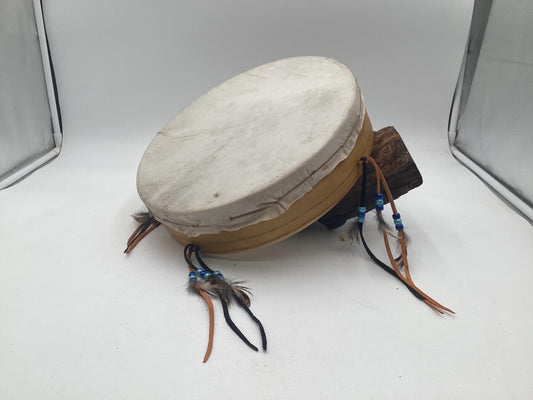 Handmade Leather Hand Drum – Anishinaabe/Ojibwe Made
