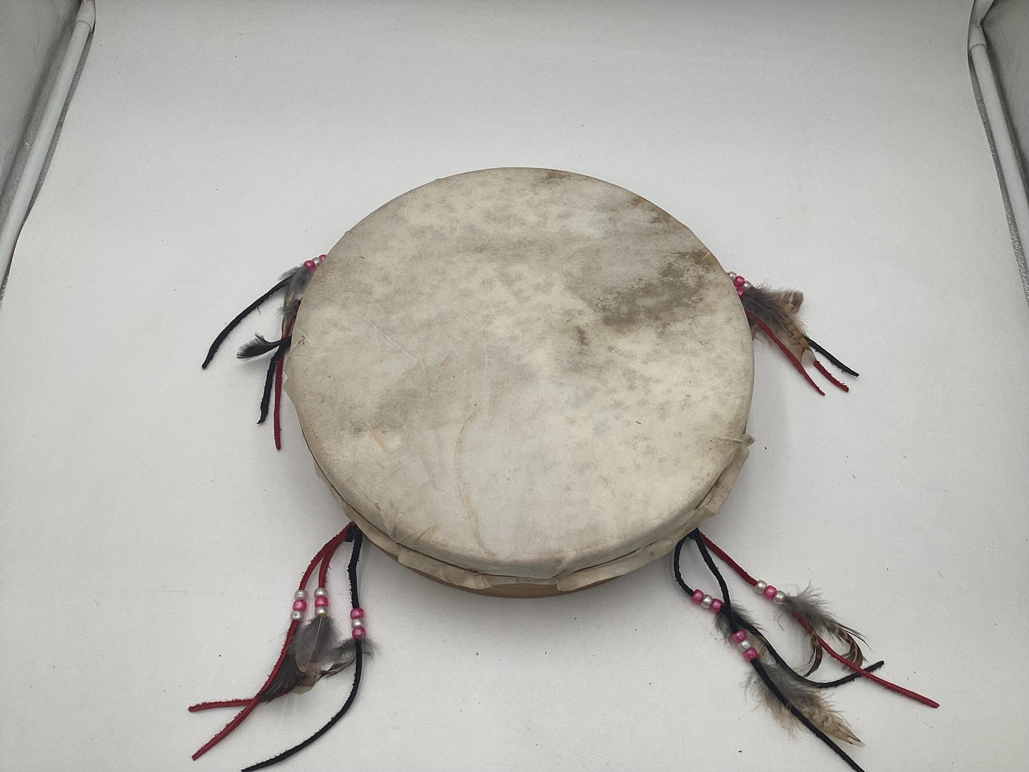 Handmade Leather Hand Drum – Anishinaabe/Ojibwe Made