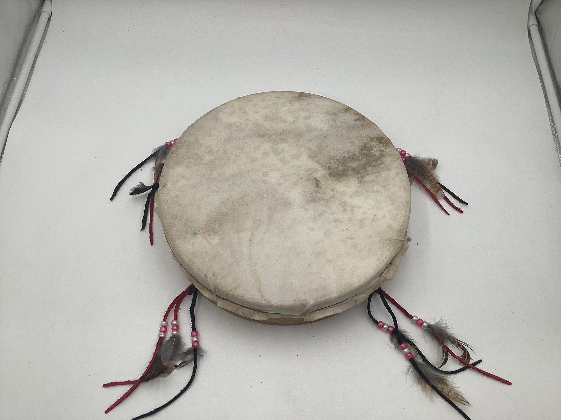 Handmade Leather Hand Drum – Anishinaabe/Ojibwe Made