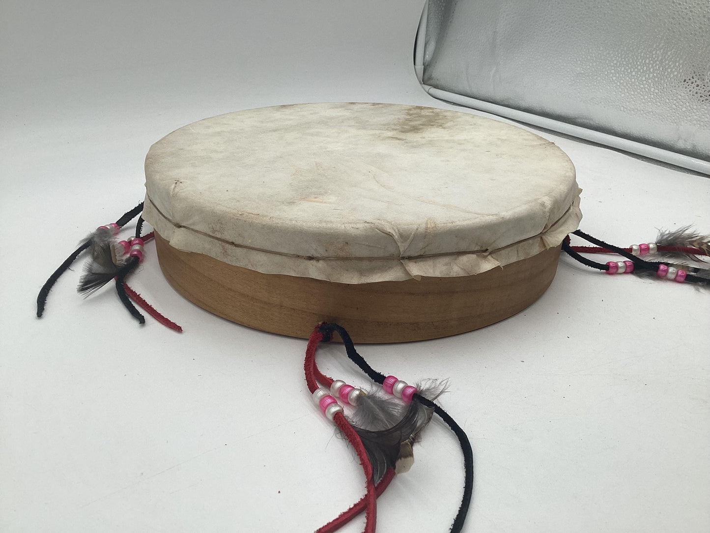 Handmade Leather Hand Drum – Anishinaabe/Ojibwe Made