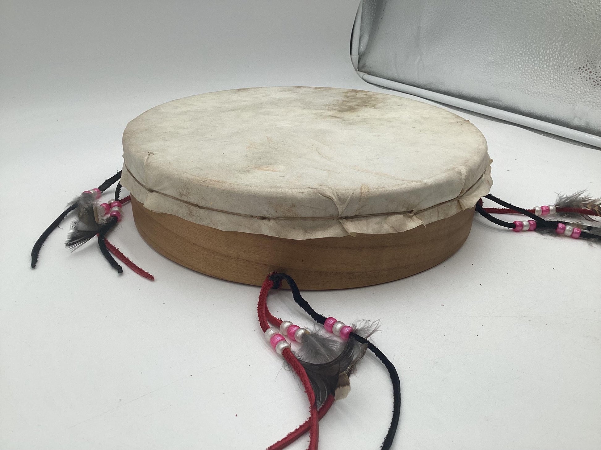 Handmade Leather Hand Drum – Anishinaabe/Ojibwe Made