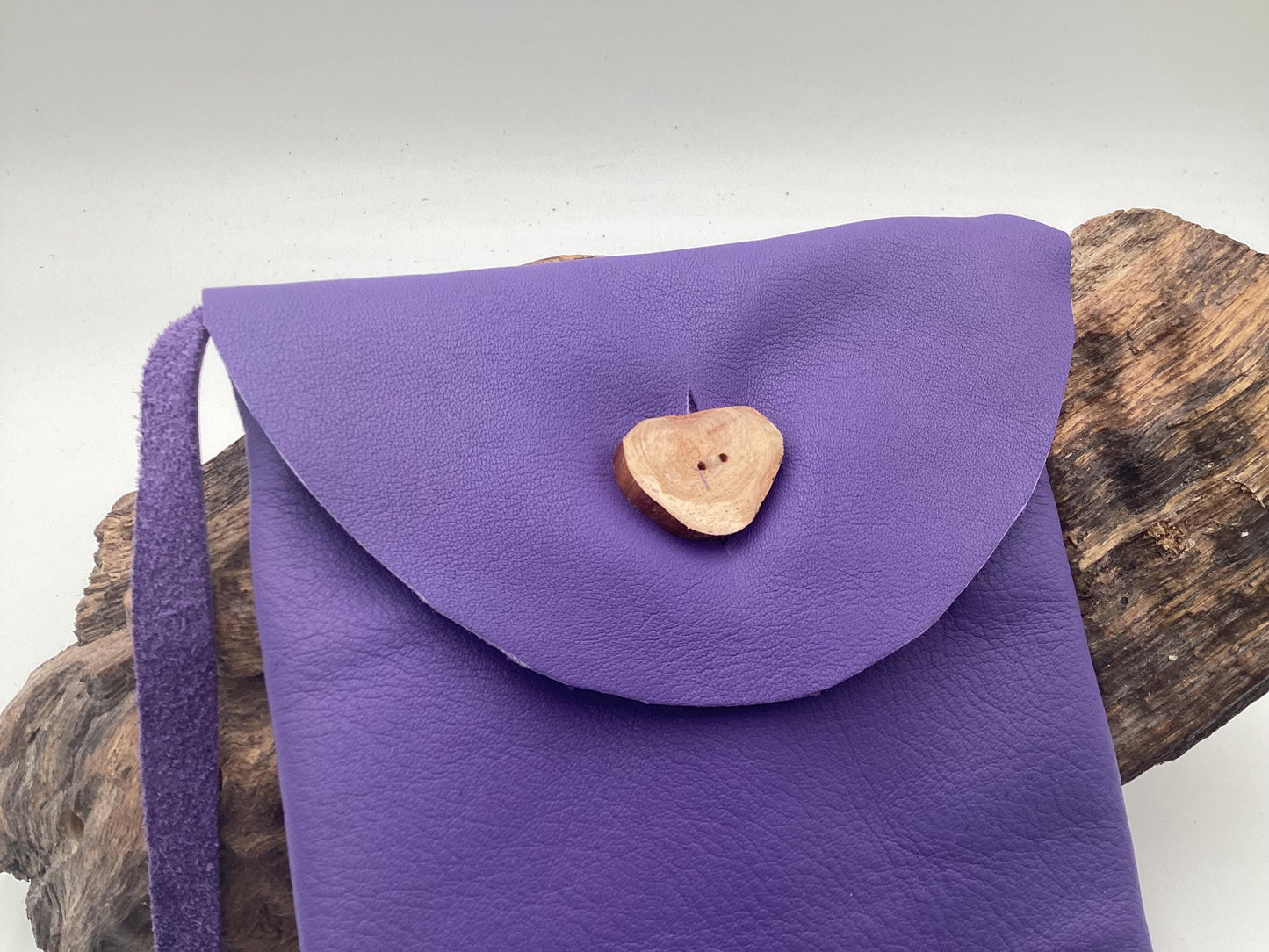 Hand Made Purple Leather Bag - Authentic Anishinaabe/Ojibwe Made - Free Shipping