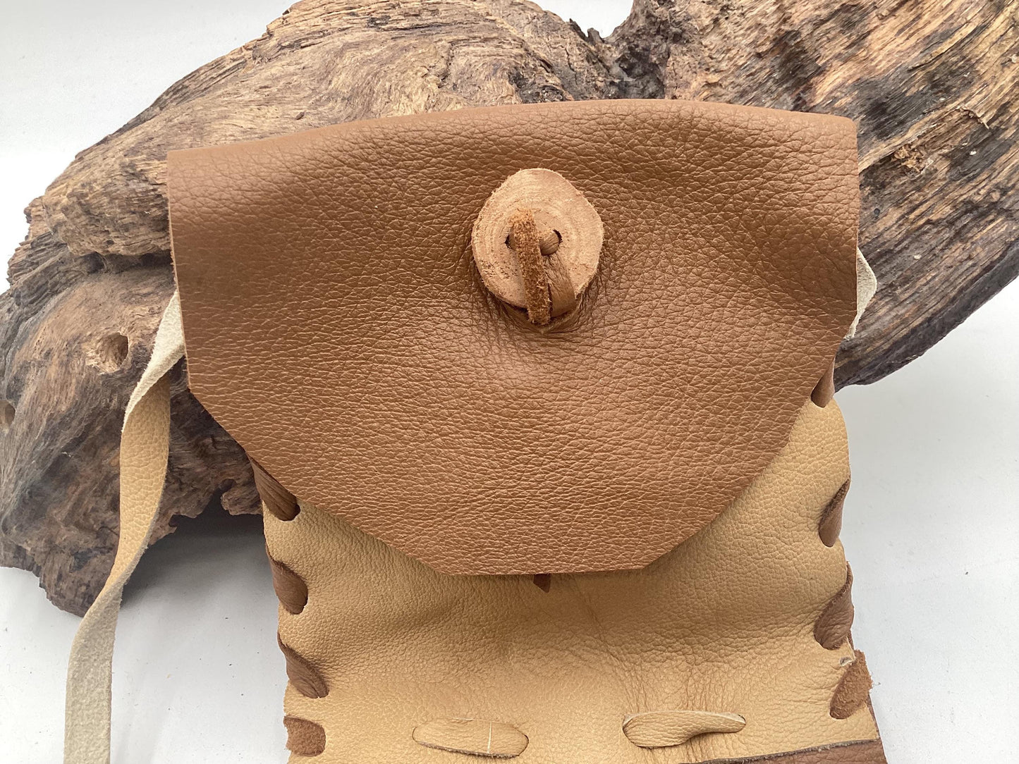 Hand Made Leather Bag - Authentic Anishinaabe/Ojibwe Made - Free Shipping