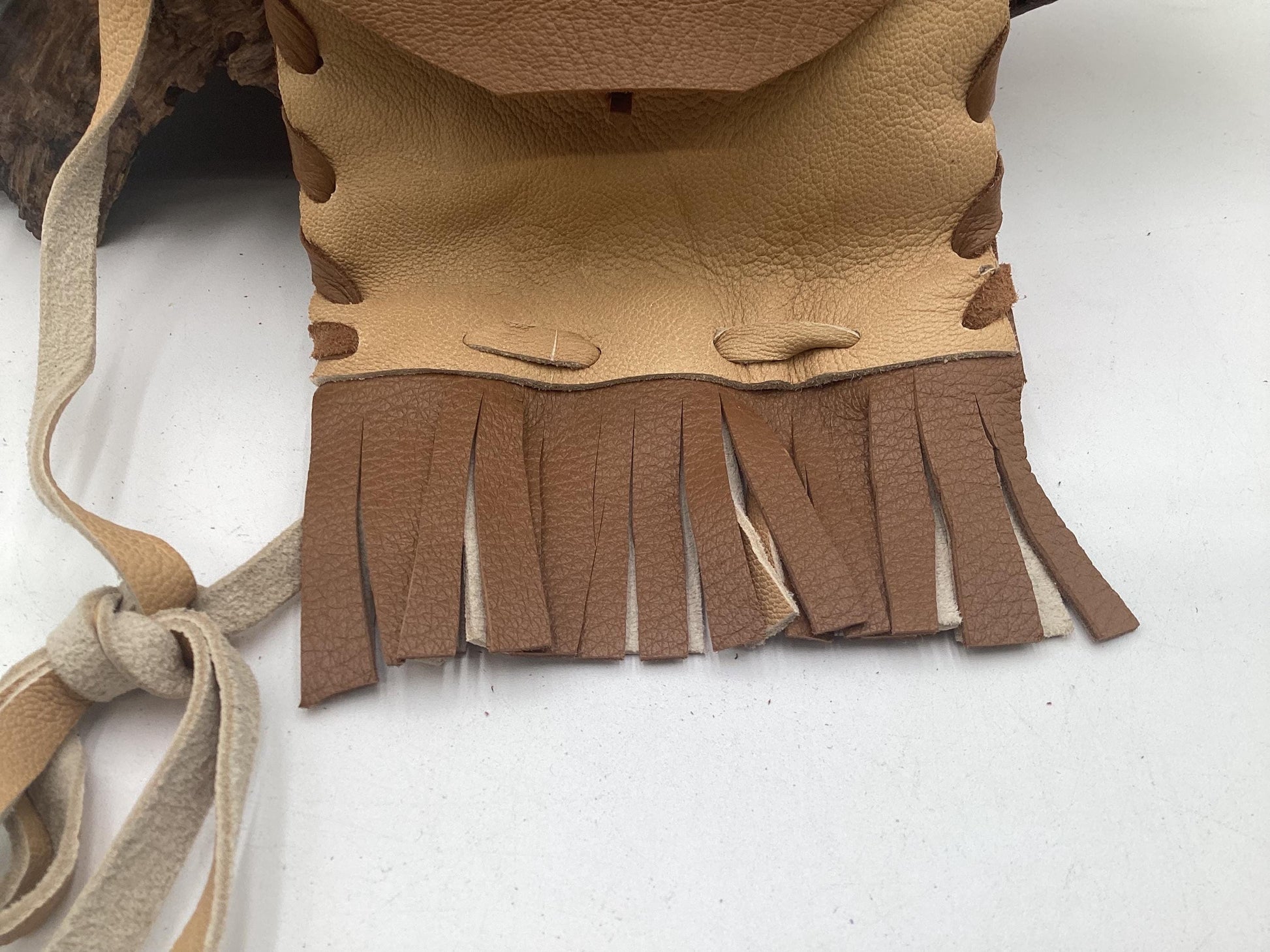 Hand Made Leather Bag - Authentic Anishinaabe/Ojibwe Made - Free Shipping