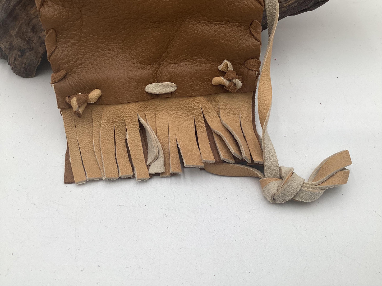 Hand Made Leather Bag - Authentic Anishinaabe/Ojibwe Made - Free Shipping