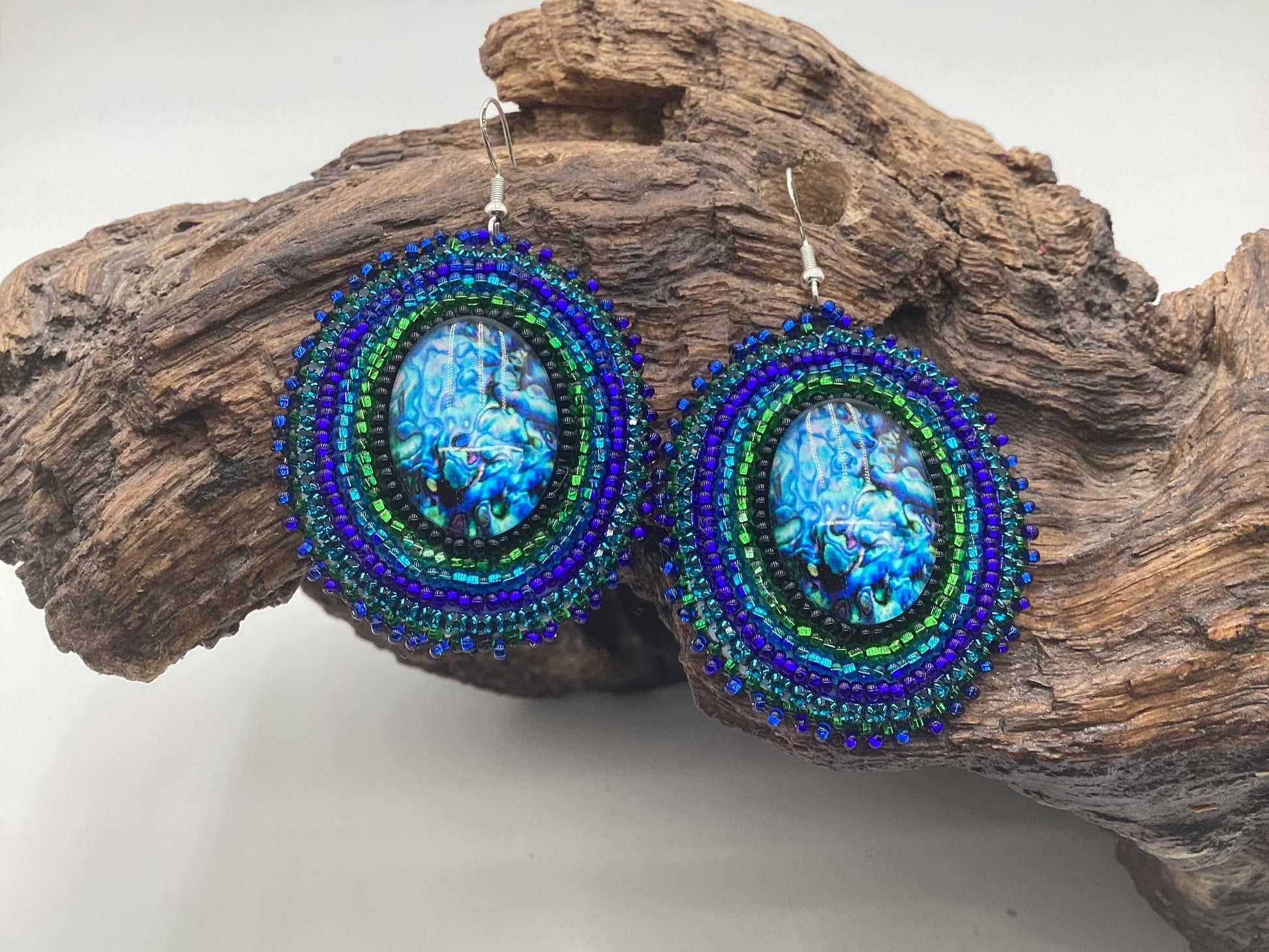 Hand Beaded Earrings: Anishinaabe/Ojibwe Beadwork, Hypoallergenic Hooks