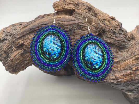 Hand Beaded Earrings: Anishinaabe/Ojibwe Beadwork, Hypoallergenic Hooks