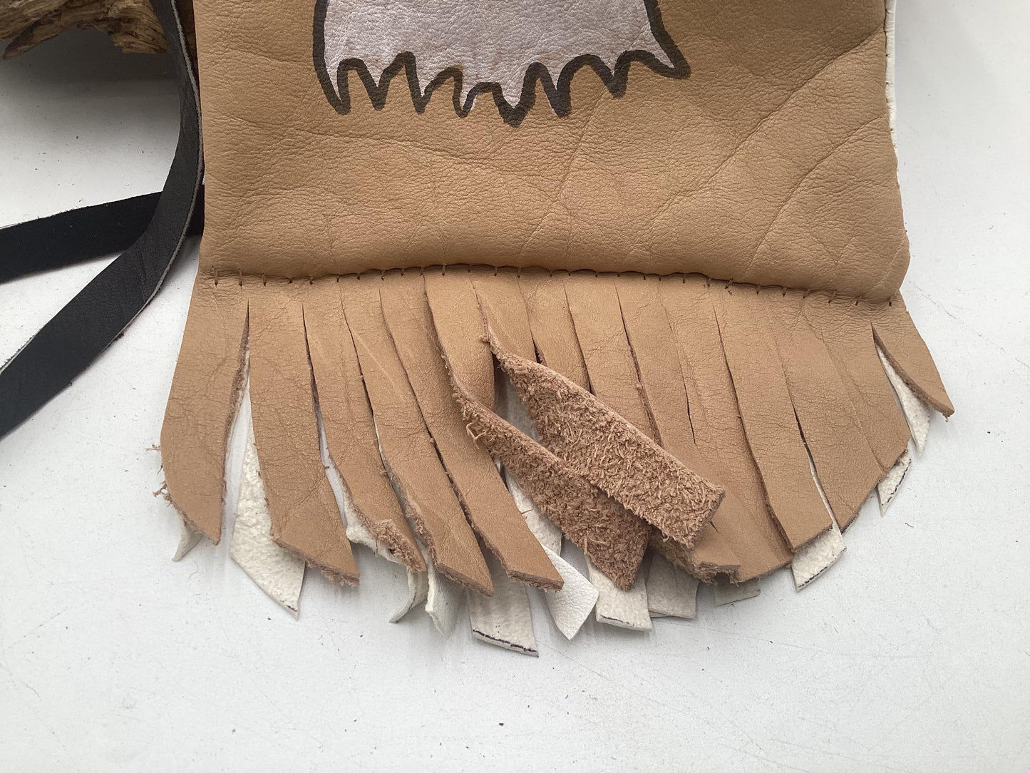 Hand Made Painted Leather Bag - Authentic Anishinaabe/Ojibwe Made - Free Shipping