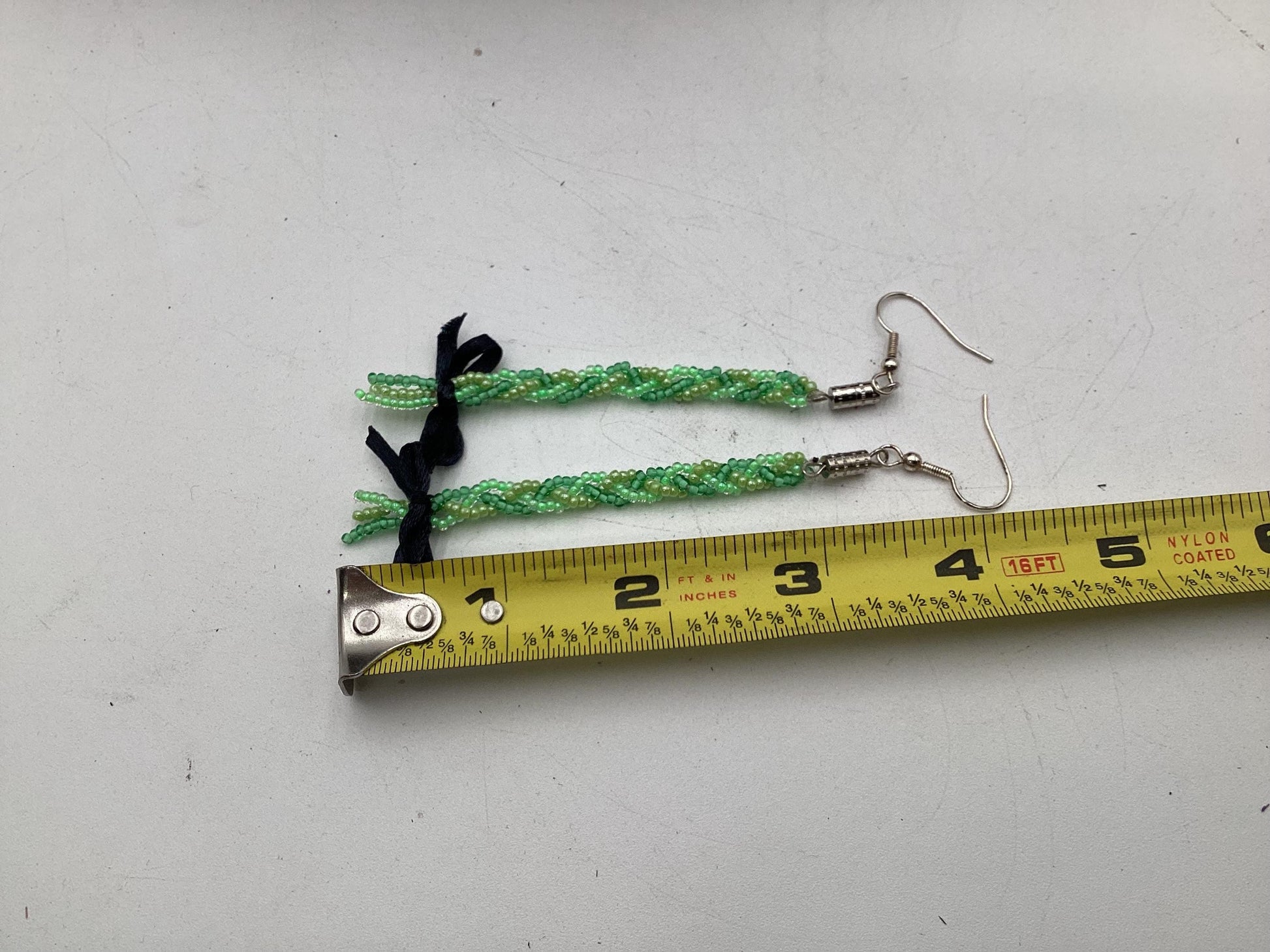 Sweet Grass Hand Beaded Earrings – Anishinaabe/Ojibwe Beadwork
