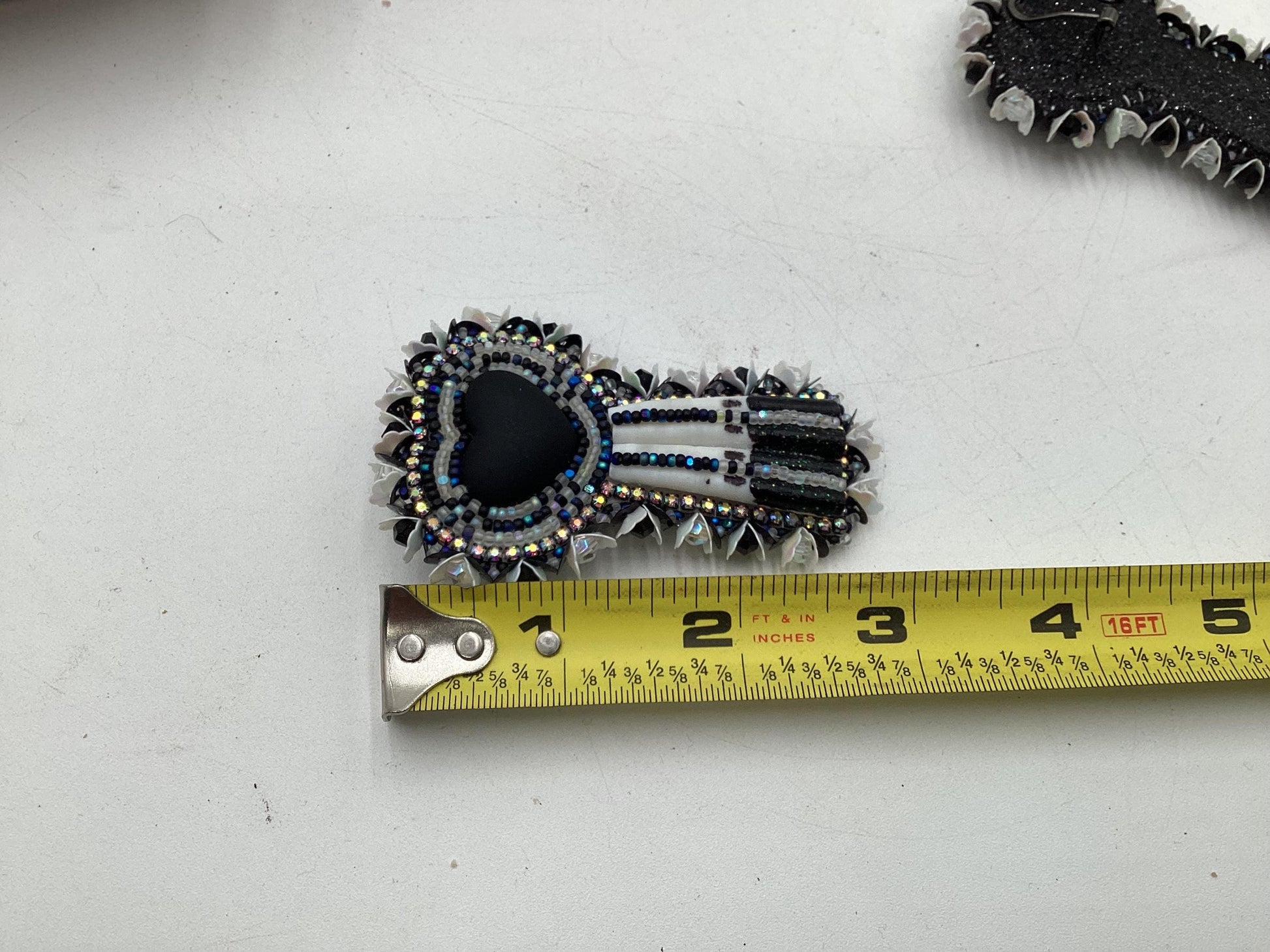 Hand Beaded Black Heart Earrings – White Earth Nation Artisan Beadwork