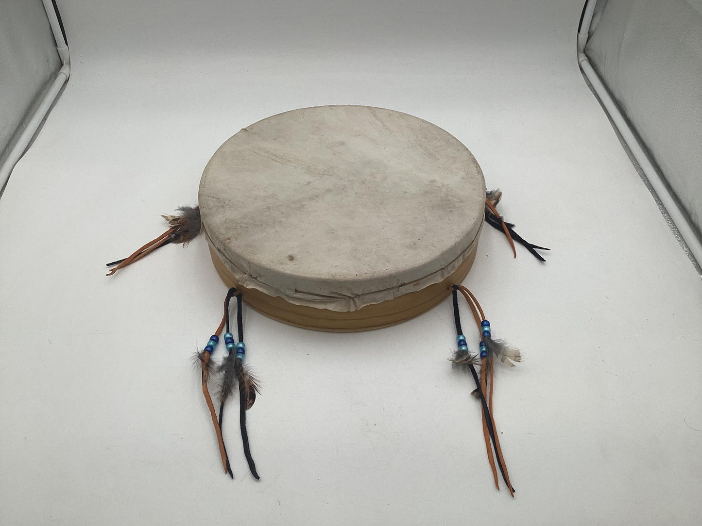 Handmade Leather Hand Drum – Anishinaabe/Ojibwe Made
