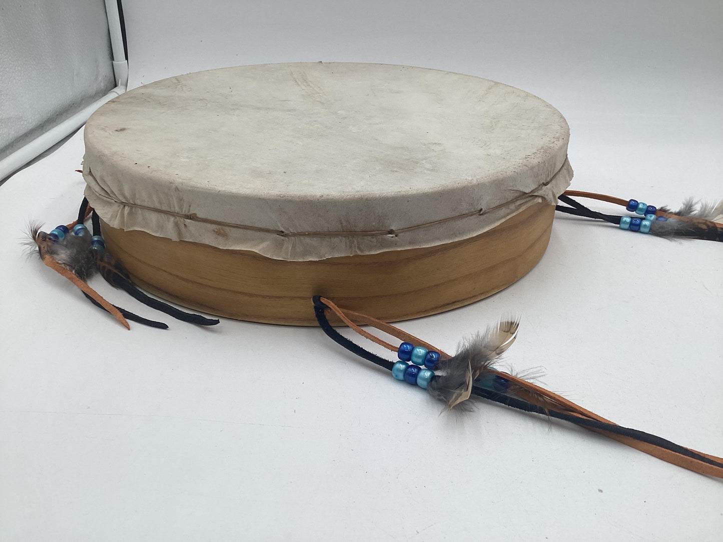 Handmade Leather Hand Drum – Anishinaabe/Ojibwe Made
