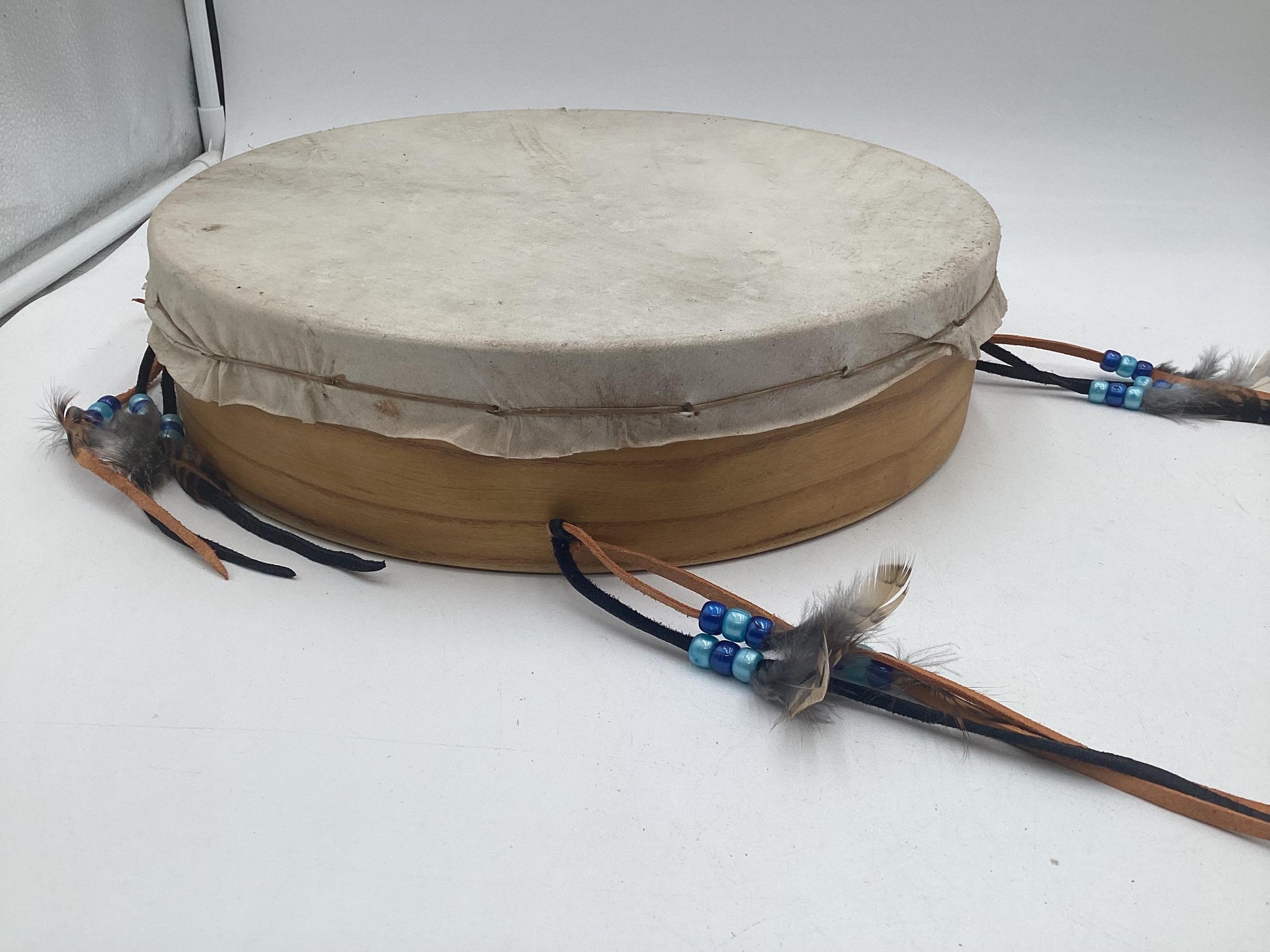 Handmade Leather Hand Drum – Anishinaabe/Ojibwe Made