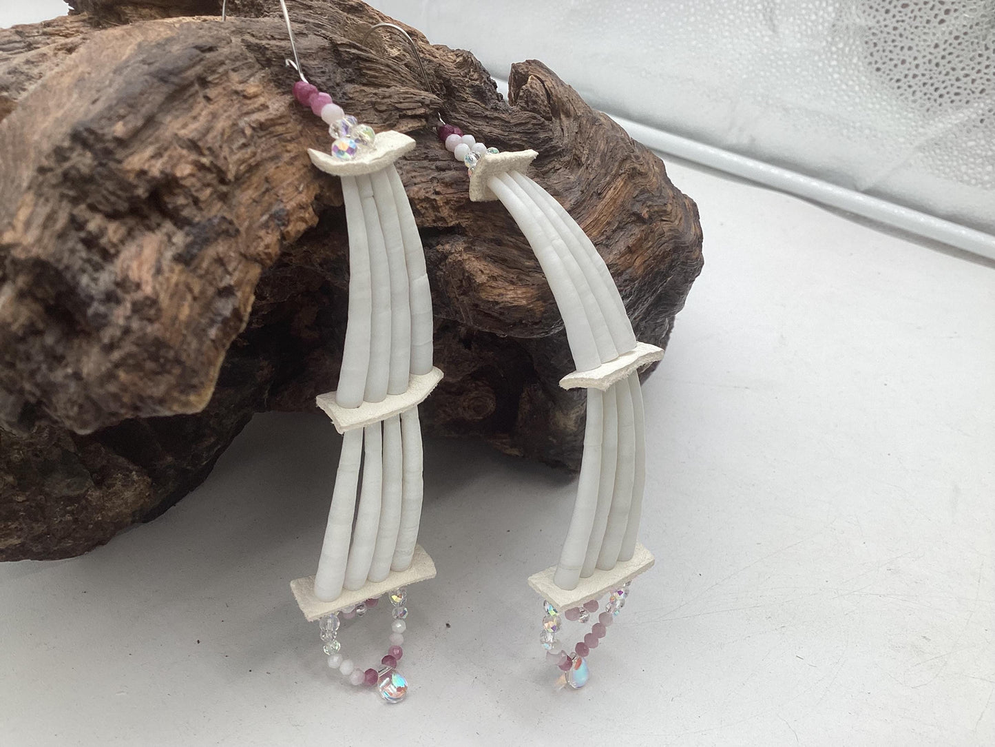 Large Hand Beaded Earrings: Anishinaabe/Ojibwe Beadwork