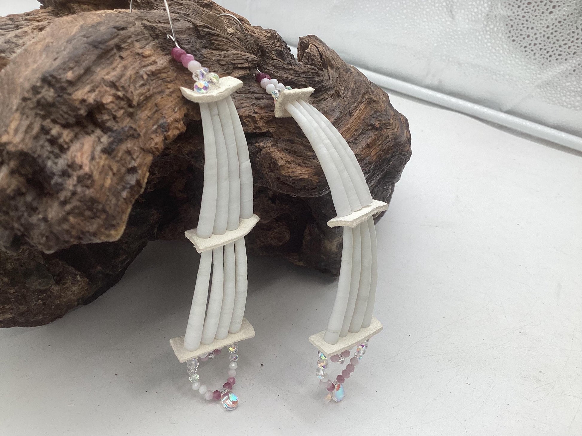 Large Hand Beaded Earrings: Anishinaabe/Ojibwe Beadwork