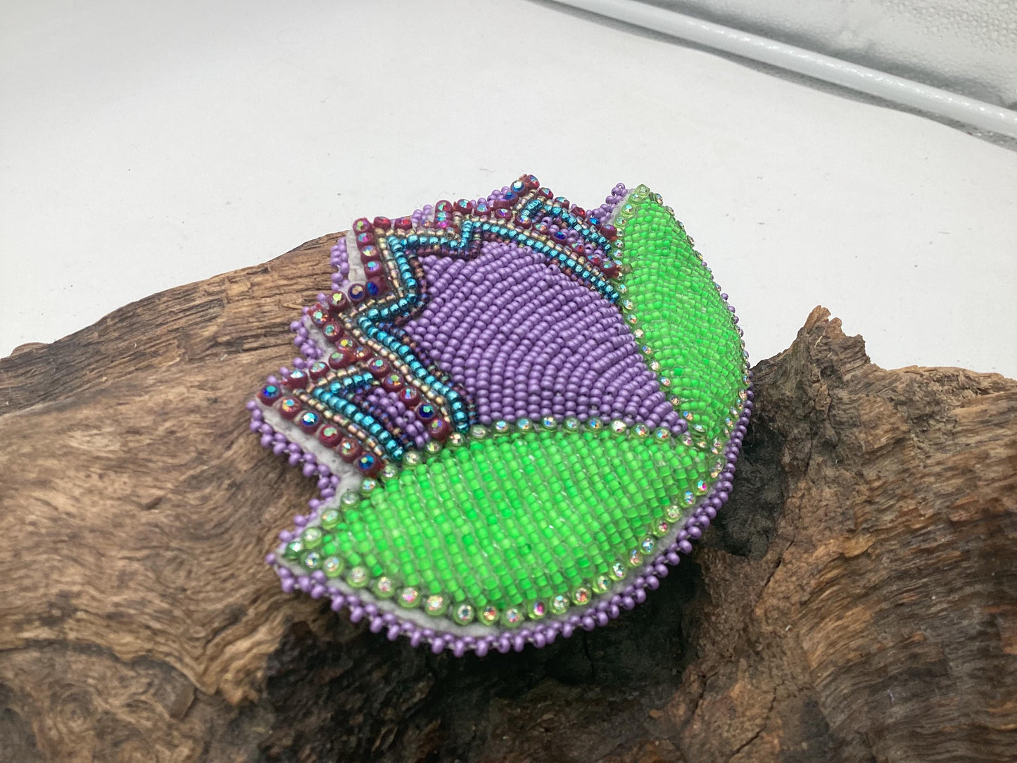 Hand Beaded Flower Barrette - Ojibwe/Anishinaabe Made - Heirloom Quality