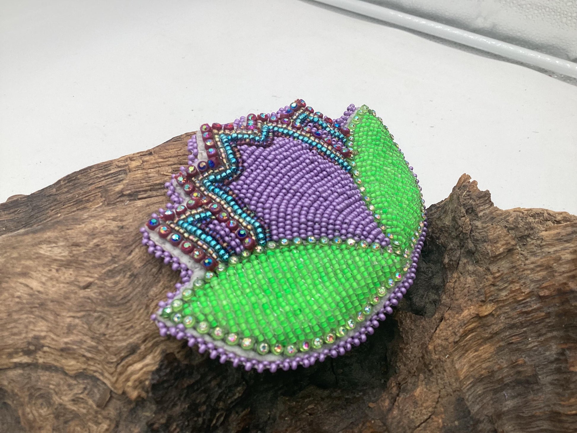 Hand Beaded Flower Barrette - Ojibwe/Anishinaabe Made - Heirloom Quality