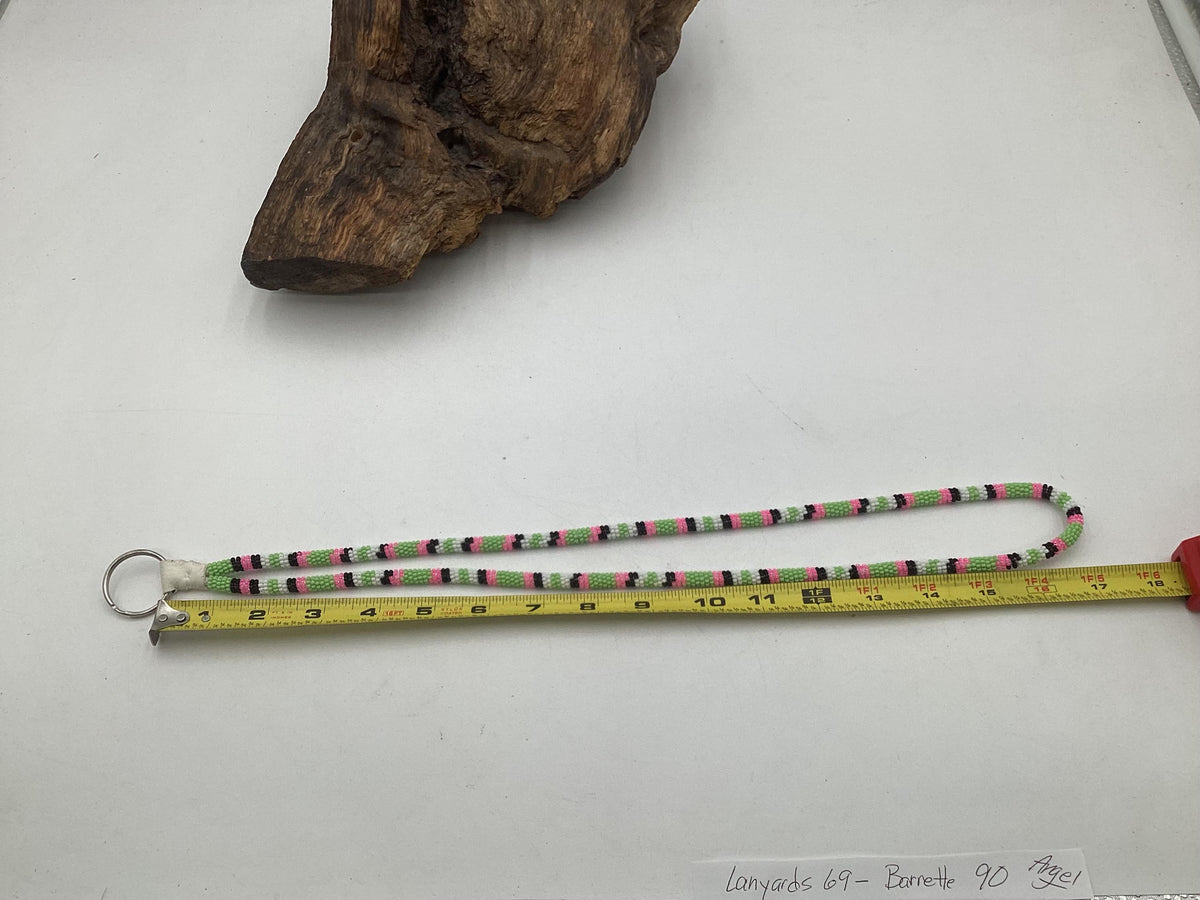 Lanyard Keychain Necklace - Hand Beaded - Anishinaabe/Ojibway Made- Free Shipping