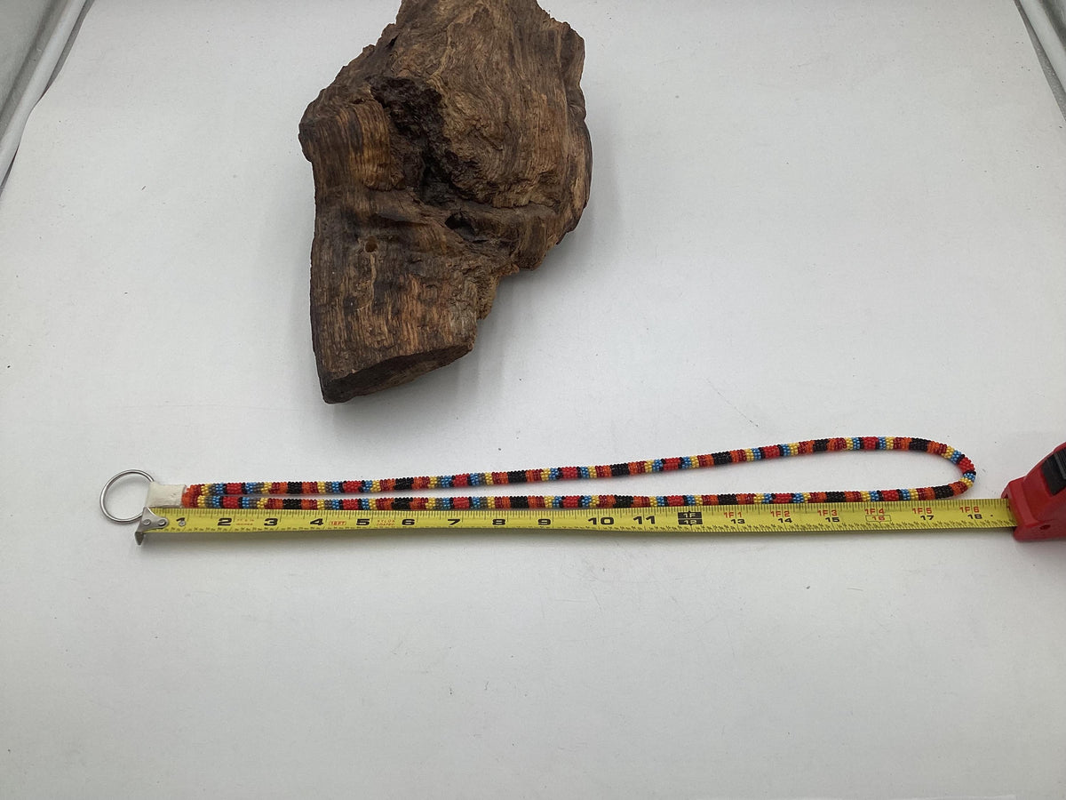 Lanyard Keychain Necklace - Hand Beaded - Anishinaabe/Ojibway Made- Free Shipping