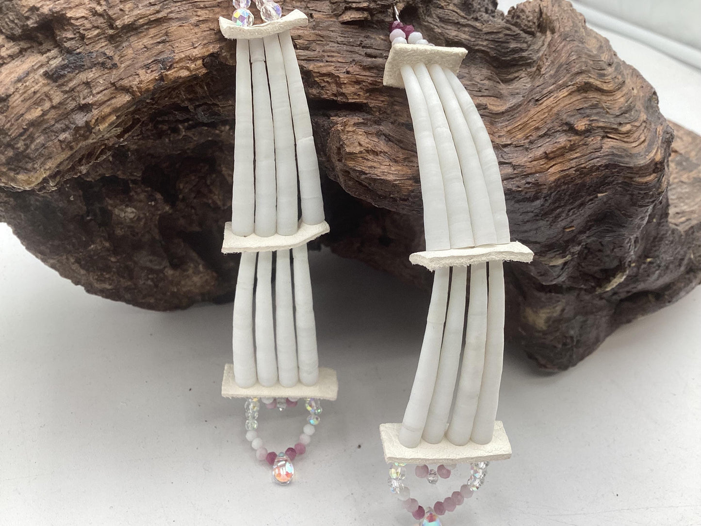 Large Hand Beaded Earrings: Anishinaabe/Ojibwe Beadwork