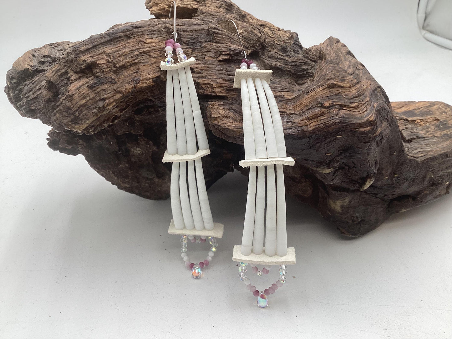 Large Hand Beaded Earrings: Anishinaabe/Ojibwe Beadwork
