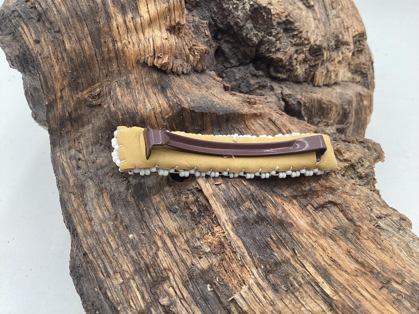 Hand Beaded Hair Barrette: Ojibwe Artisan Design - White Earth Nation