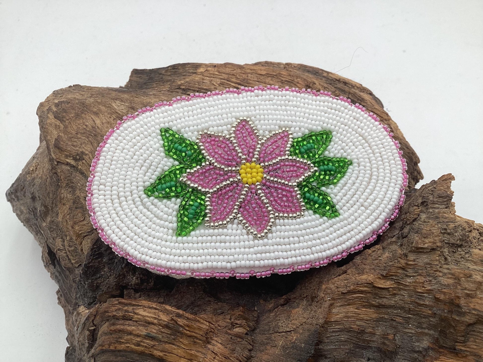 Beautiful Hand Beaded Hair Barrette - Ojibwe/Anishinaabe Beadwork - Free Shipping